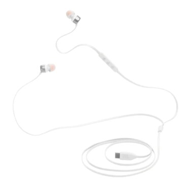 سماعة أذن سلكية JBL TUNE 310C داخل الأذن، أبيض، JBLT310CWHT