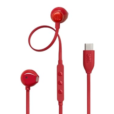 سماعة أذن سلكية JBL JBLT305CRED داخل الأذن، أحمر