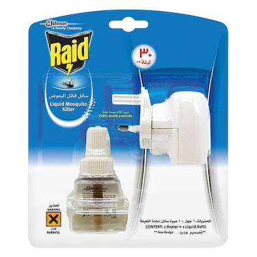 Raid Mosquito Repellent for 30 Nights Protection, Electric Diffuser with Refill, Neutral Scent