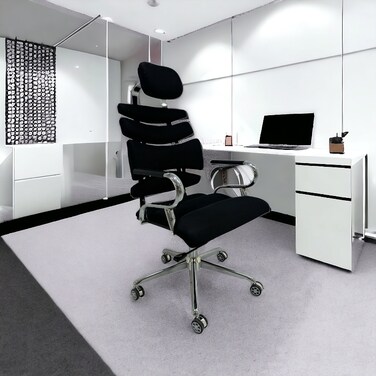 Black swivel office chair
