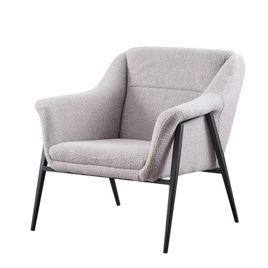 Gray boucl&eacute; single chair, 55-50-80 cm
