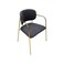 Black velvet single chair, 55 x 65 x 81 cm