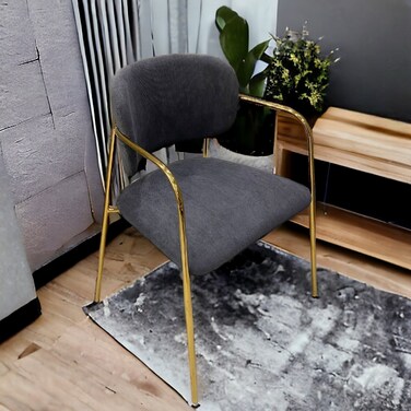 Black velvet single chair, 55 x 65 x 81 cm