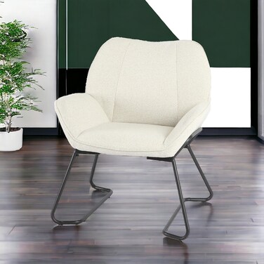 Beige fabric single chair, 55 x 65 x 81 cm