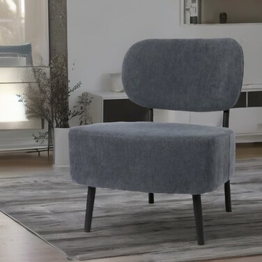 Single chair, dark gray fabric, 45 x 60 x 75 cm