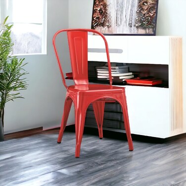 كرسي مفرد حديد أحمر