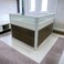 Desk with coffee &amp; white partitions, 120 cm