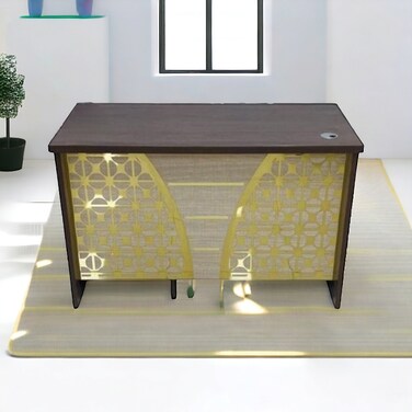 Honey brown wooden desk, 100 x 50 x 75 cm