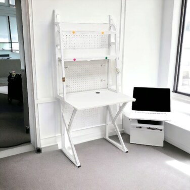 مكتب كمبيوتر 60X80X164 سم - ابيض