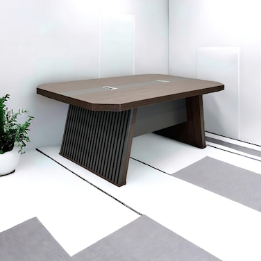 Brown wooden desk 240 x 120 x 75 cm