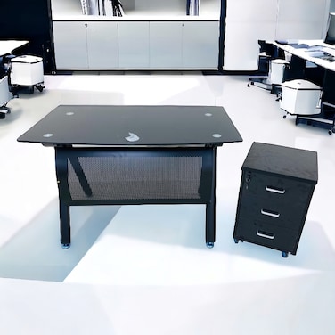Glass desk 160 x 80 x 75 cm - black