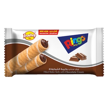 تيشوب رينجو رول ويفر محشو بكريمة الشوكولاتة 16 جرام