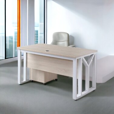 Light brown wood desk, 140 x 70 x 75 cm