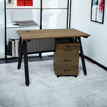 Wooden desk, size 120 cm, brown