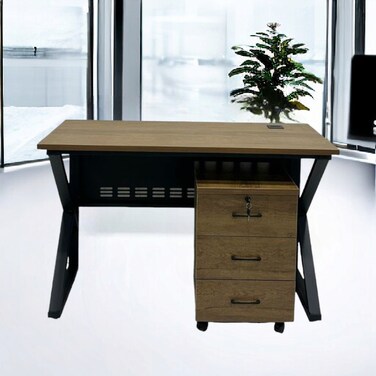 Wooden desk, size 120 cm, brown