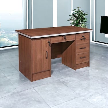 مكتب خشب بنى فاتح 140×70×75 سم