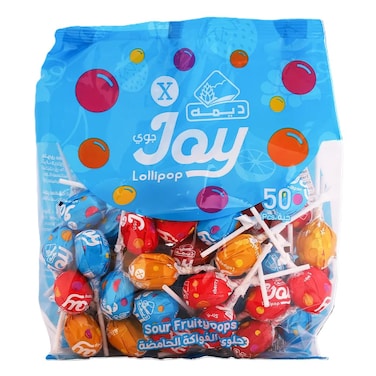 ديمه أكسترا جوي حلوى مصاص مشكلة بطعم الفواكة الحامضة 1000جرام