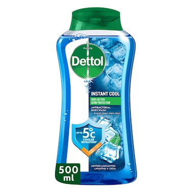 Dettol Cool Shower Gel &amp; Body Wash, Menthol &amp; Eucalyptus Scent, 500ml