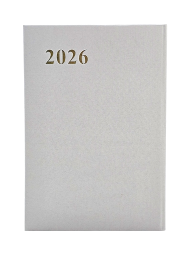 2026 Diary, Daily Planner Notebook,  Cloth Cover, Thick Paper - Grey