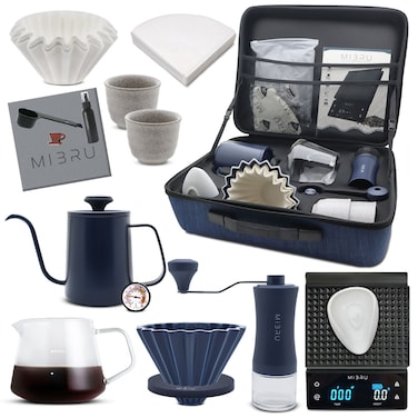 Coffee G2 travel set for drip 14 in 1 from MIBRU Blue