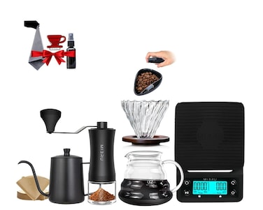 مجموعة تحضير القهوة V60 بكج من 8 قطع بالتقطير