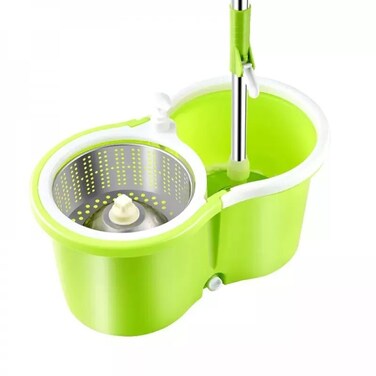 1st 360 Degree Rotating Mop Set With Green Bucket