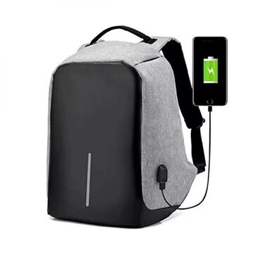 1st Anti-Theft Laptop Backpack With USB Port Silver