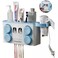 1st Toothbrush Holder And Automatic Toothpaste Dispenser With 4 Storage Cups, Installation Without Drilling Or Tools