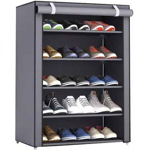 1st Gray 5 Layer Easy To Assemble Shoe Cabinet With Shelves Online Carrefour KSA