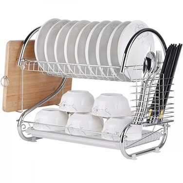 رف حامل تجفيف الصحون مصنوع من الستانلس ستيل