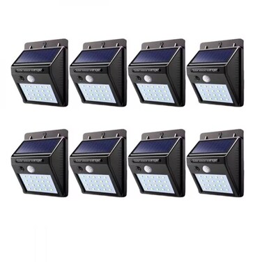 مصباح جداري خارجي يعمل بالطاقة الشمسية 8 قطع يحوي 20 لمبة ليد
