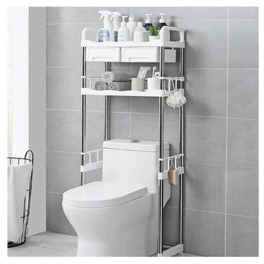 1st Over Toilet Storage Shelf With Storage Drawers - Stainless Steel