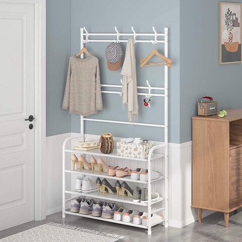 Coat hanger with shoe storage deals