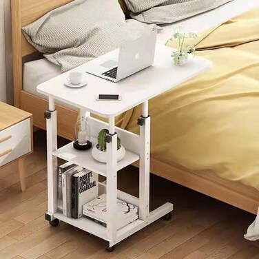 1st Bedside Laptop Table With 4 Wheels (40*80cm) - Beige