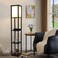 1st Floor Lamp With 3 Storage Shelves And Fabric Shade For Living Room, Bedroom, Office Decor