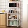 1st Foldable Kitchen Storage Rack With Lockable Wheels, 5 Shelves, White