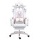 1st Comfortable Gaming Chair For Office And Home For Girls, Adjustable Swivel With Footrest, White