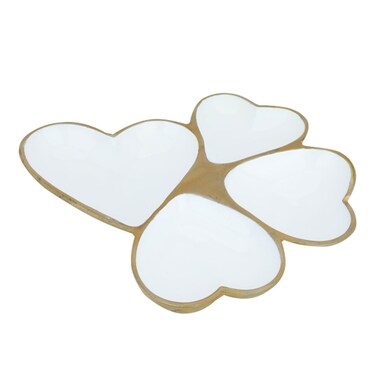 Alsaif Gallery India White And Gold Divided Serving Platter