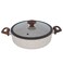 Alsaif Gallery Turkish Granite Cookware Set, Light Brown, With Wooden Handle And Glass Lid, 9 Pieces