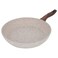Alsaif Gallery Turkish Granite Cookware Set, Light Brown, With Wooden Handle And Glass Lid, 9 Pieces