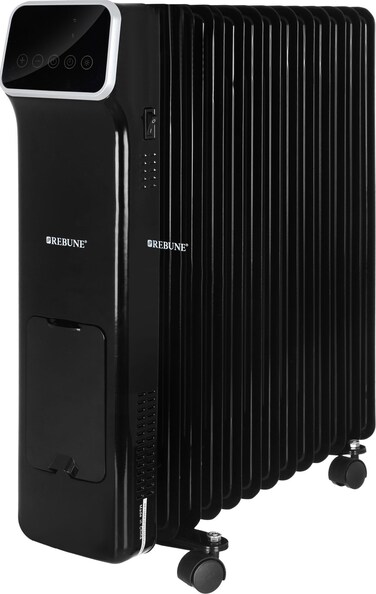 Al Saif Gallery Steel Ribbon Oil Heater, 560 X 294 X 294cm, 2500 Watt, 13 Fins, 3 Temperature Levels, Re-7-086 - Black