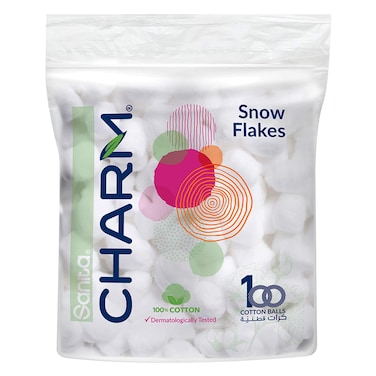 سانيتا شارم الكرات القطنية،  قطن 100%، 100 كرة