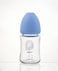 Luqu Glass Feeding Bottle Wide Neck 140ml-Blue