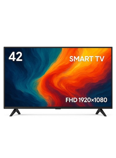 سرين تلفزيون ذكي بدون إطار ليد، 42 بوصة، عالي الدقة بالكامل، ذكي، أندرويد 14 - SRET-42S1