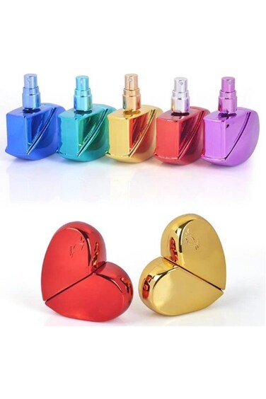 زجاجة عطر Love سعة 20 مل، 6 ألوان، زجاجة رذاذ محمولة لتجديد المياه على شكل قلب، زجاجة عطر Fine Fo