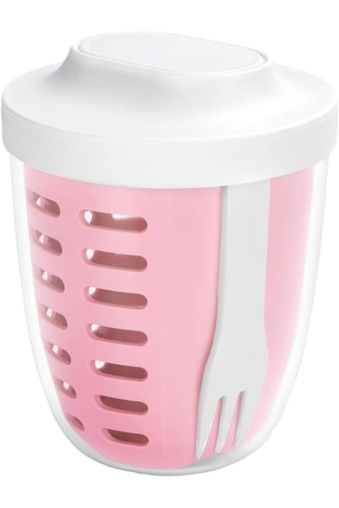 كوب تخزين سلطة الفاكهة سعة 20 أونصة مع أغطية وشوكة، حاويات بلاستيكية قابلة لإعادة الاستخدام لتخزين الفاكهة للمجمدات