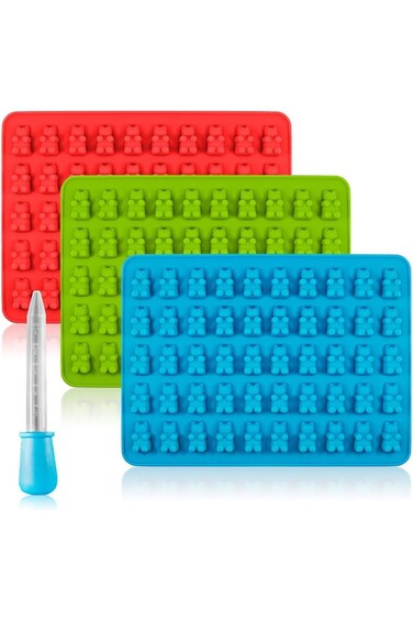 SENHAI Candy Silicone Molds &amp; Ice Cube Trays, 3 Pack Gumdrop Jelly Molds, Chocolate Molds, Soap Mol