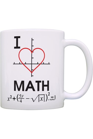 ThisWear Funny Math Mug I Love Math Heart Graph Calculus Algebra Mathematics Gift Coffee Mug Tea Cu