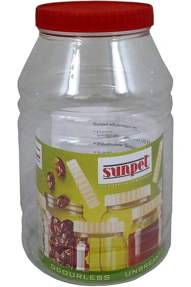 Sunpet Plastic Round Shape Food Storage Container, 4000 ml Capacity