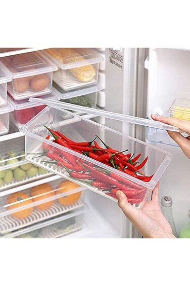 صناديق تخزين ثلاجة ديجيت 3 منظم ثلاجة مع لوحة تصريف قابلة للإزالة وغطاء ثلاجة قابلة للتكديس